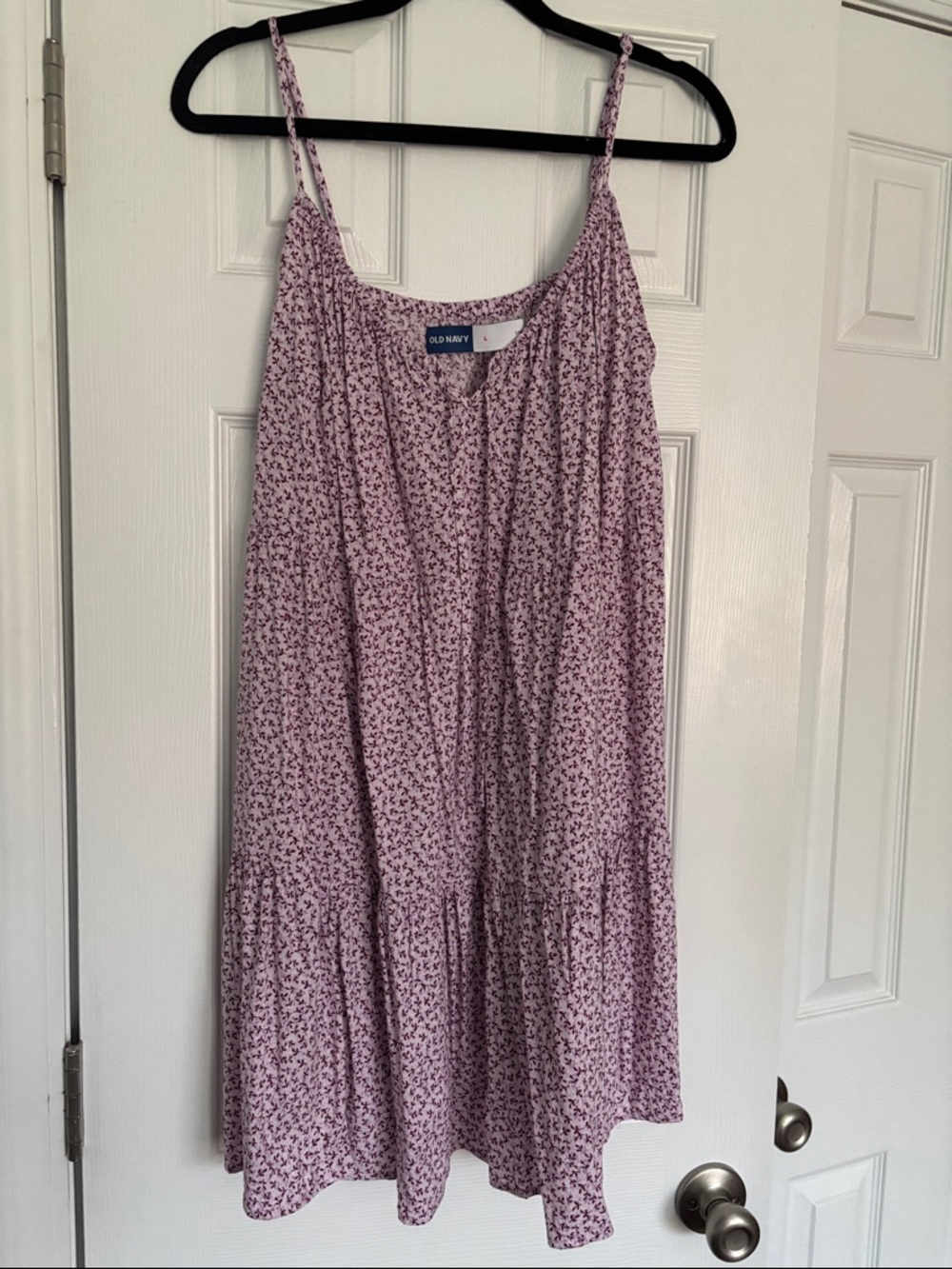 Old Navy Lilac Floral Tiered Spaghetti Strap Dress
